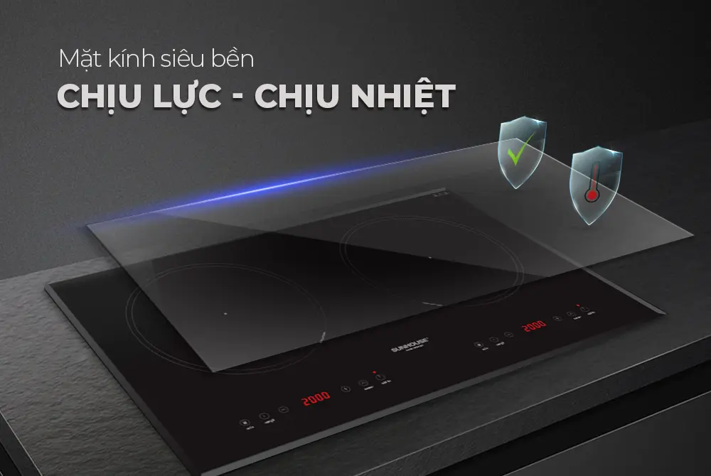 Bếp điện từ đôi SUNHOUSE SHB8201 - 2000W/2000W - Ảnh 3