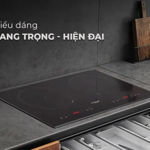 Bếp điện từ đôi SUNHOUSE SHB8201 lắp âm với thiết kế sang trọng hiện đại