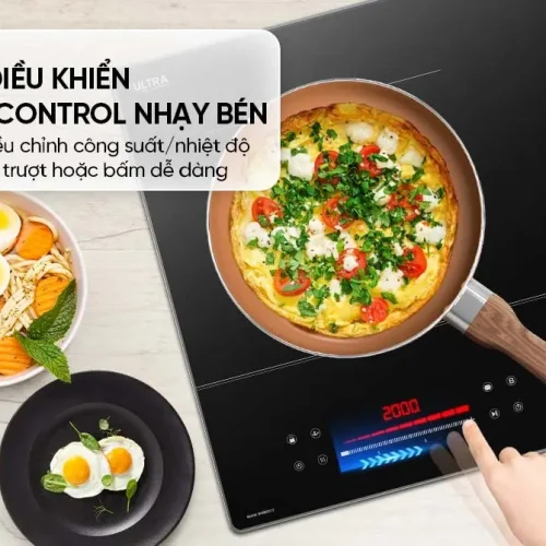 Bếp điện từ đôi SUNHOUSE SHB82012 có bảng điều khiển Slider Control 9 mức