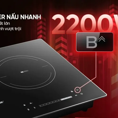 Bếp điện từ đôi SUNHOUSE SHB82022 trang bị Booster 2200W nấu nhanh