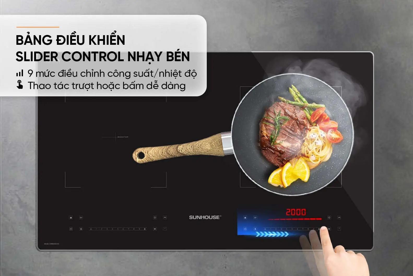 Bếp điện từ đôi SUNHOUSE SHB82032-EC - 2200W/2200W - Ảnh 12