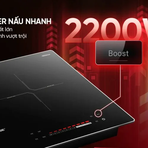 Bếp điện từ đôi SUNHOUSE SHB82202-VMC với Booster 2200W nấu nhanh