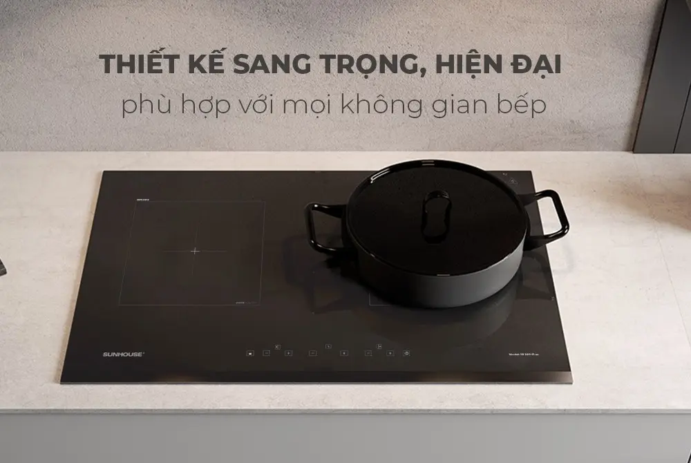 Bếp điện từ đôi SUNHOUSE SHB89-PLUS thiết kế sang trọng trong không gian bếp