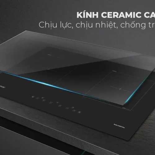 Mặt kính Ceramic chịu lực chịu nhiệt của bếp điện từ đôi SUNHOUSE SHB89-PLUS