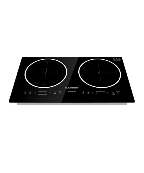 Bếp điện từ đôi 2 loại SUNHOUSE SHB9002-EC mặt kính đen với hai vùng nấu