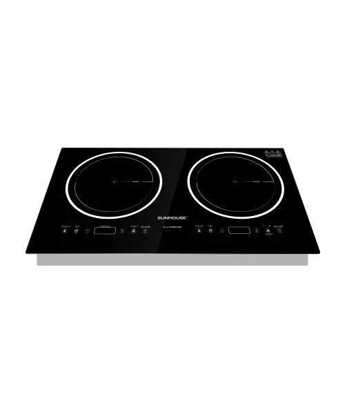 Bếp điện từ đôi SUNHOUSE SHB9003-EC mặt kính đen với hai vùng nấu