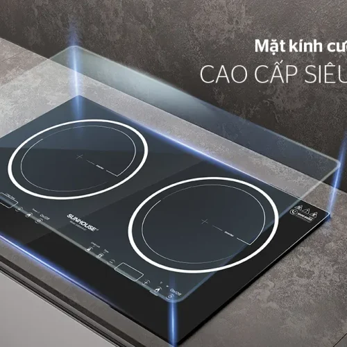 Bếp điện từ đôi SUNHOUSE SHB9003-EC với mặt kính cường lực cao cấp siêu bền