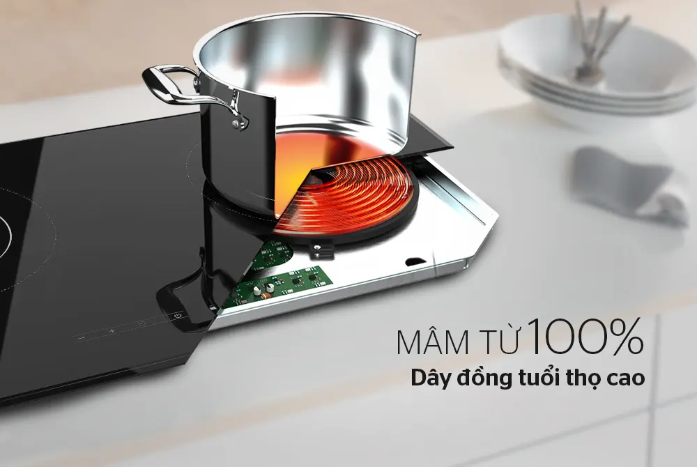 Bếp điện từ đôi SUNHOUSE SHB9005-EC - 1800W/1800W - Ảnh 5