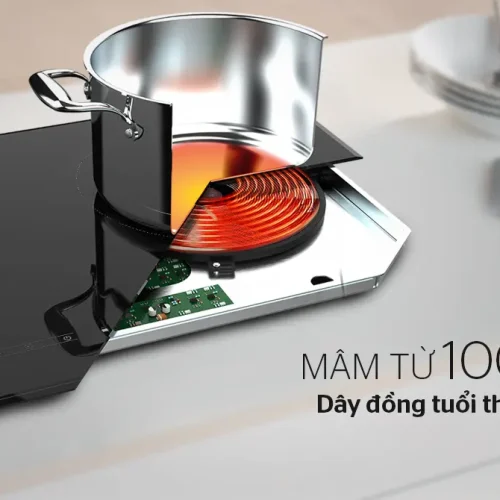 Bếp điện từ đôi SUNHOUSE SHB9005-EC sử dụng mâm từ 100% dây đồng bền bỉ