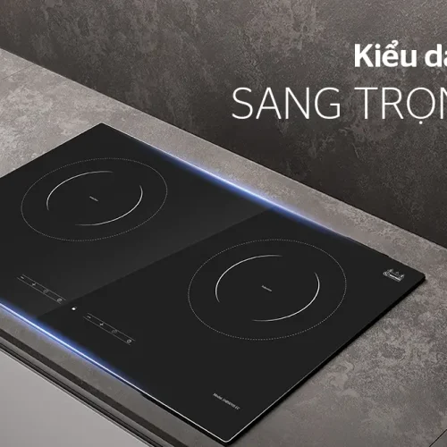 Thiết kế sang trọng của bếp điện từ đôi SUNHOUSE SHB9005-EC