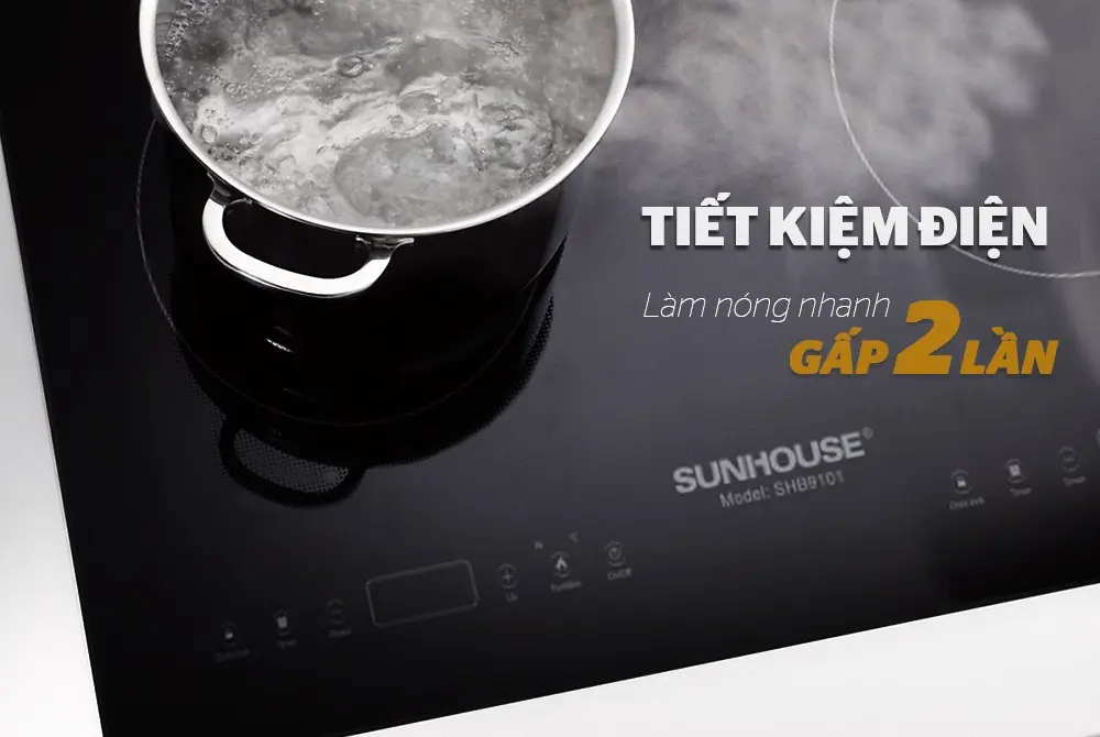 Bếp điện từ đôi SUNHOUSE SHB9101 - 2000W/2000W - Ảnh 5