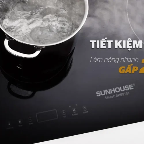 Bếp điện từ đôi SUNHOUSE SHB9101 làm nóng nhanh, tiết kiệm điện