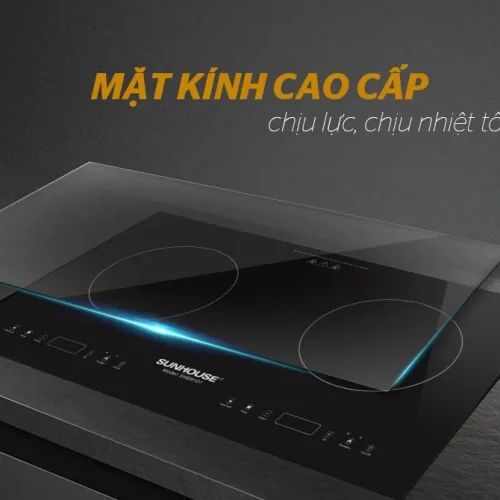 Mặt kính cao cấp của bếp điện từ đôi SUNHOUSE SHB9101