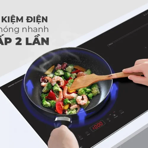 Bếp điện từ đôi SUNHOUSE SHB9101S làm nóng nhanh khi nấu ăn
