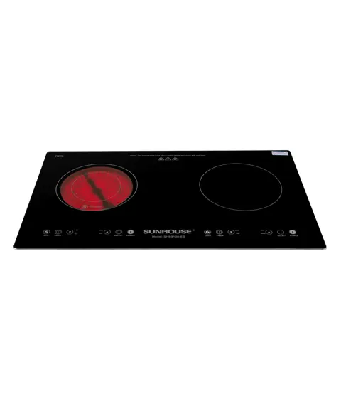 Bếp điện từ đôi 2 loại SUNHOUSE SHB9106-ES nhìn chính diện