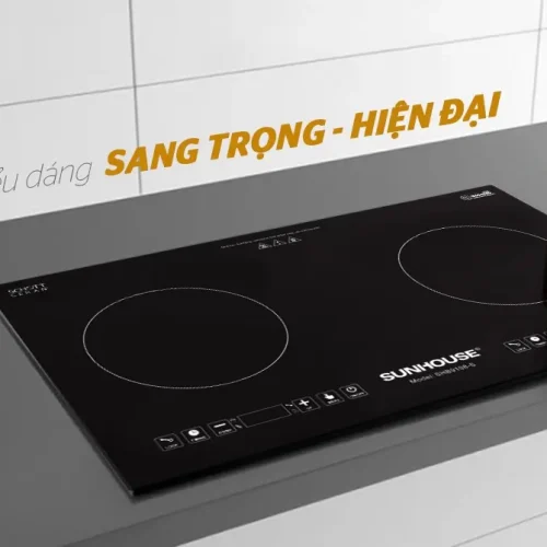 Bếp điện từ đôi SUNHOUSE SHB9108-S kiểu dáng sang trọng, hiện đại