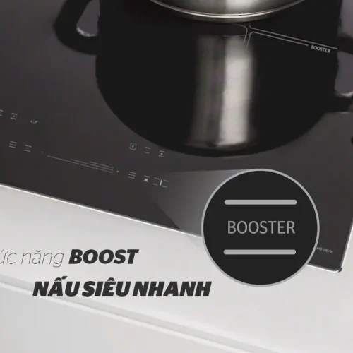 Chức năng Booster nấu siêu nhanh trên bếp điện từ đôi SUNHOUSE SHB9109