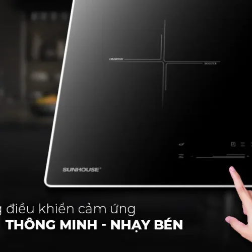 Bảng điều khiển cảm ứng thông minh của bếp điện từ đôi SUNHOUSE SHB9109-S