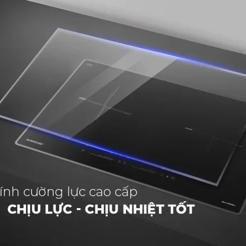 Mặt kính cường lực chịu lực chịu nhiệt của bếp điện từ đôi SUNHOUSE SHB9109-S