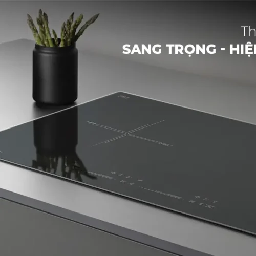 Thiết kế mặt kính bếp điện từ đôi SUNHOUSE SHB9109-S với hai vùng nấu