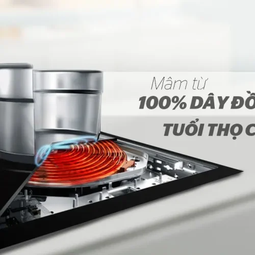 Mâm từ 100% dây đồng của bếp điện từ đôi SUNHOUSE SHB9111MT