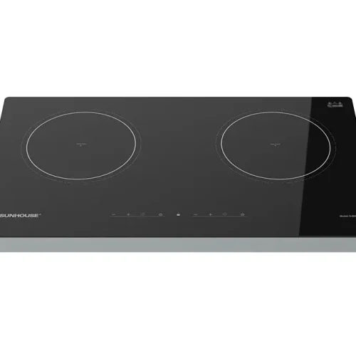 Mặt kính hai vùng nấu của bếp điện từ đôi SUNHOUSE SHB9122MT