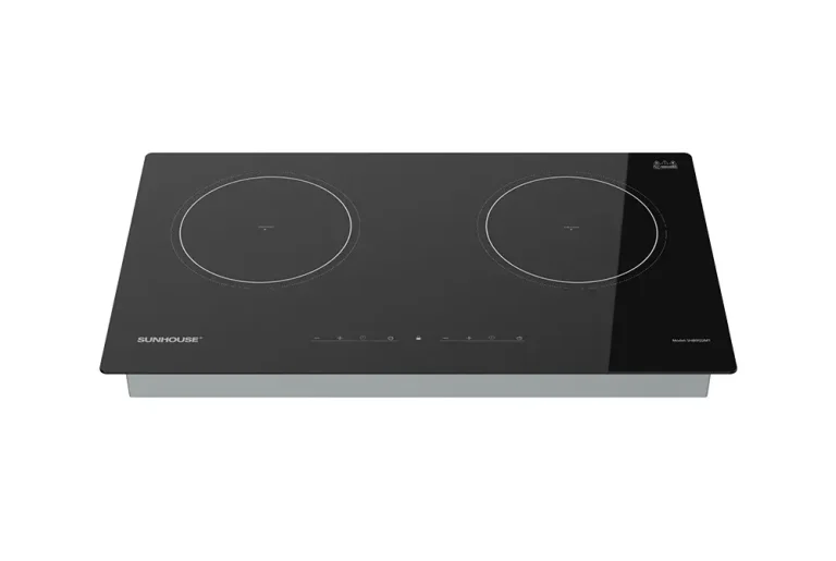 Bếp điện từ đôi SUNHOUSE SHB9122MT mặt kính đen với hai vùng nấu