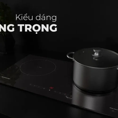 Bếp điện từ đôi SUNHOUSE SHB91TP có kiểu dáng sang trọng trong không gian bếp