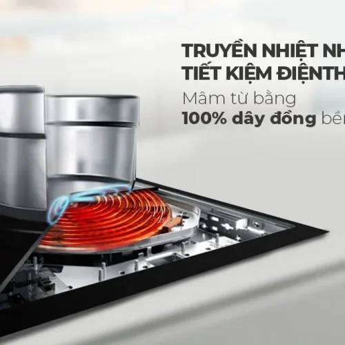 Mâm từ dây đồng của bếp điện từ đôi SUNHOUSE SHB98-HP