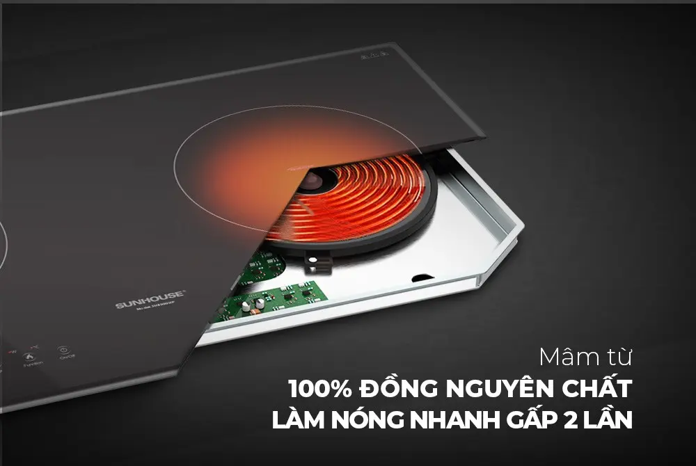 Bếp điện từ đôi SUNHOUSE SHB999HP - 1800W/1800W - Ảnh 7