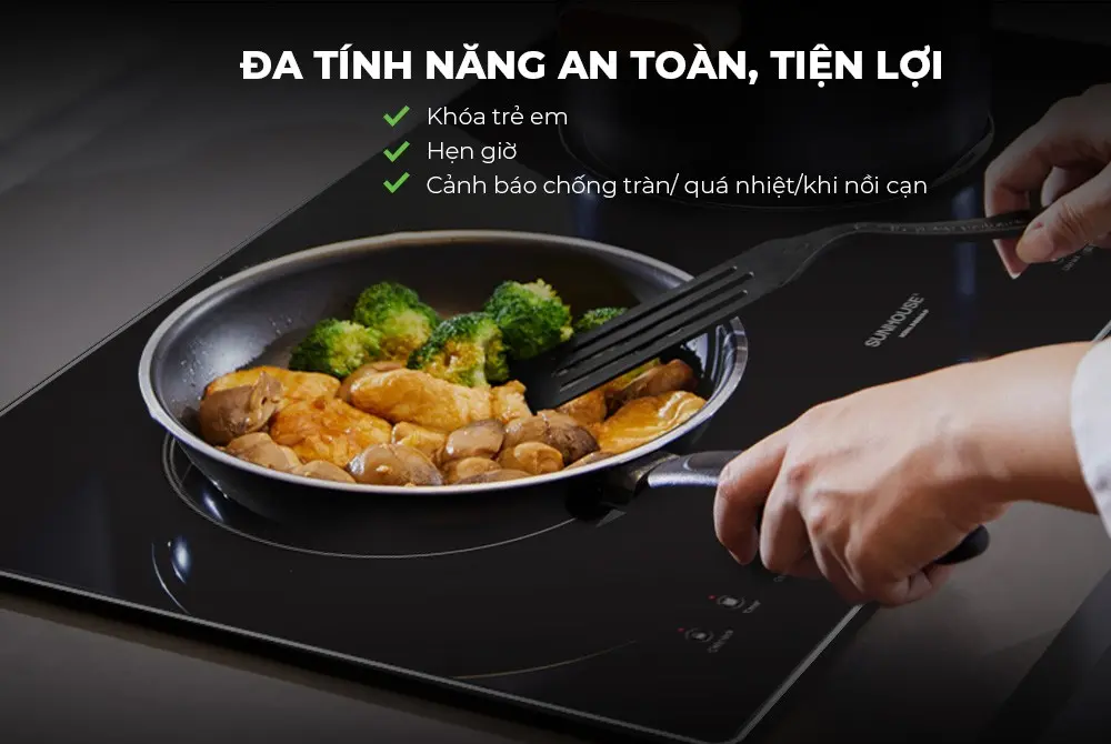 Bếp điện từ đôi SUNHOUSE SHB999HP - 1800W/1800W - Ảnh 8