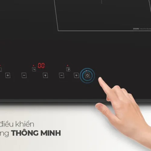 Bảng điều khiển cảm ứng thông minh của bếp điện từ đôi SUNHOUSE SHBDI06-HT