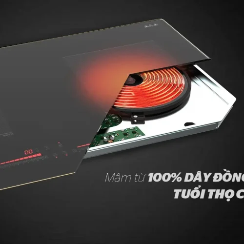 Mâm từ 100% dây đồng của bếp điện từ đôi SUNHOUSE SHBDI08-PLUS