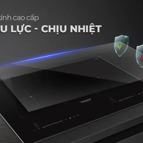 Mặt kính chịu lực chịu nhiệt của bếp điện từ đôi SUNHOUSE SHBDI79