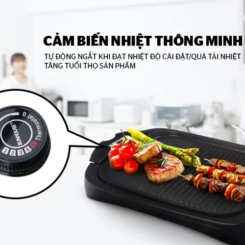 Bếp nướng điện SUNHOUSE SHD4602 với cảm biến nhiệt thông minh tự ngắt