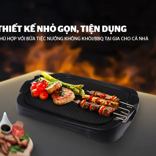 Bếp nướng điện SUNHOUSE SHD4602 2000W thiết kế nhỏ gọn dùng cho tiệc BBQ tại gia
