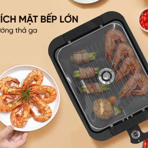 Bếp nướng điện SUNHOUSE SHD4604 1700W với diện tích mặt bếp lớn
