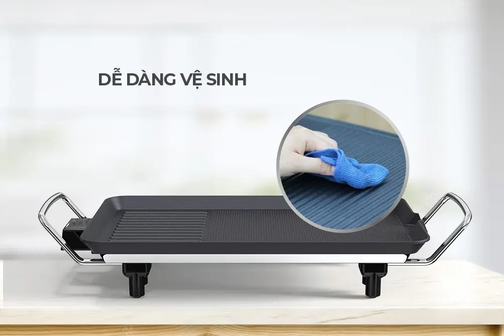 Bếp nướng điện SUNHOUSE SHD4610 1500W với mặt nướng dễ dàng vệ sinh