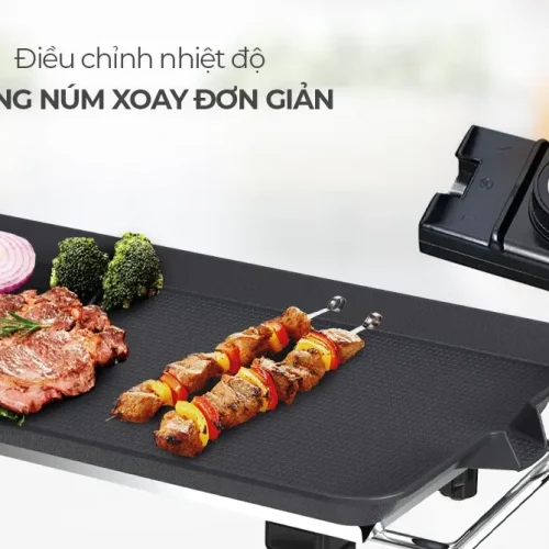 Bếp nướng điện SUNHOUSE SHD4610 với núm xoay điều chỉnh nhiệt độ đơn giản