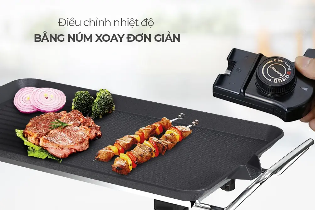 Bếp nướng điện SUNHOUSE SHD4610 với núm xoay điều chỉnh nhiệt độ đơn giản
