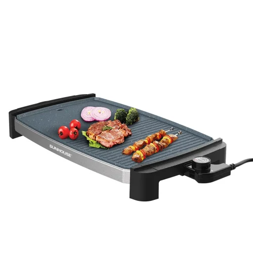 Bếp nướng điện SUNHOUSE SHD4612 1800W với mặt vỉ nướng chống dính và núm điều chỉnh nhiệt
