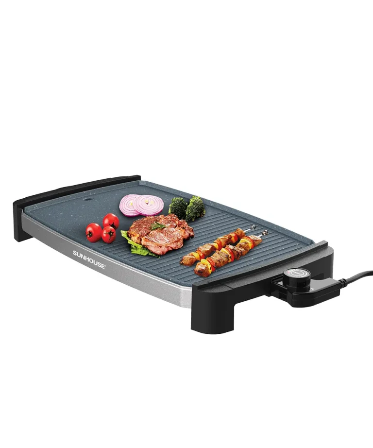 Bếp nướng điện SUNHOUSE SHD4612 1800W với mặt vỉ nướng chống dính và núm điều chỉnh nhiệt
