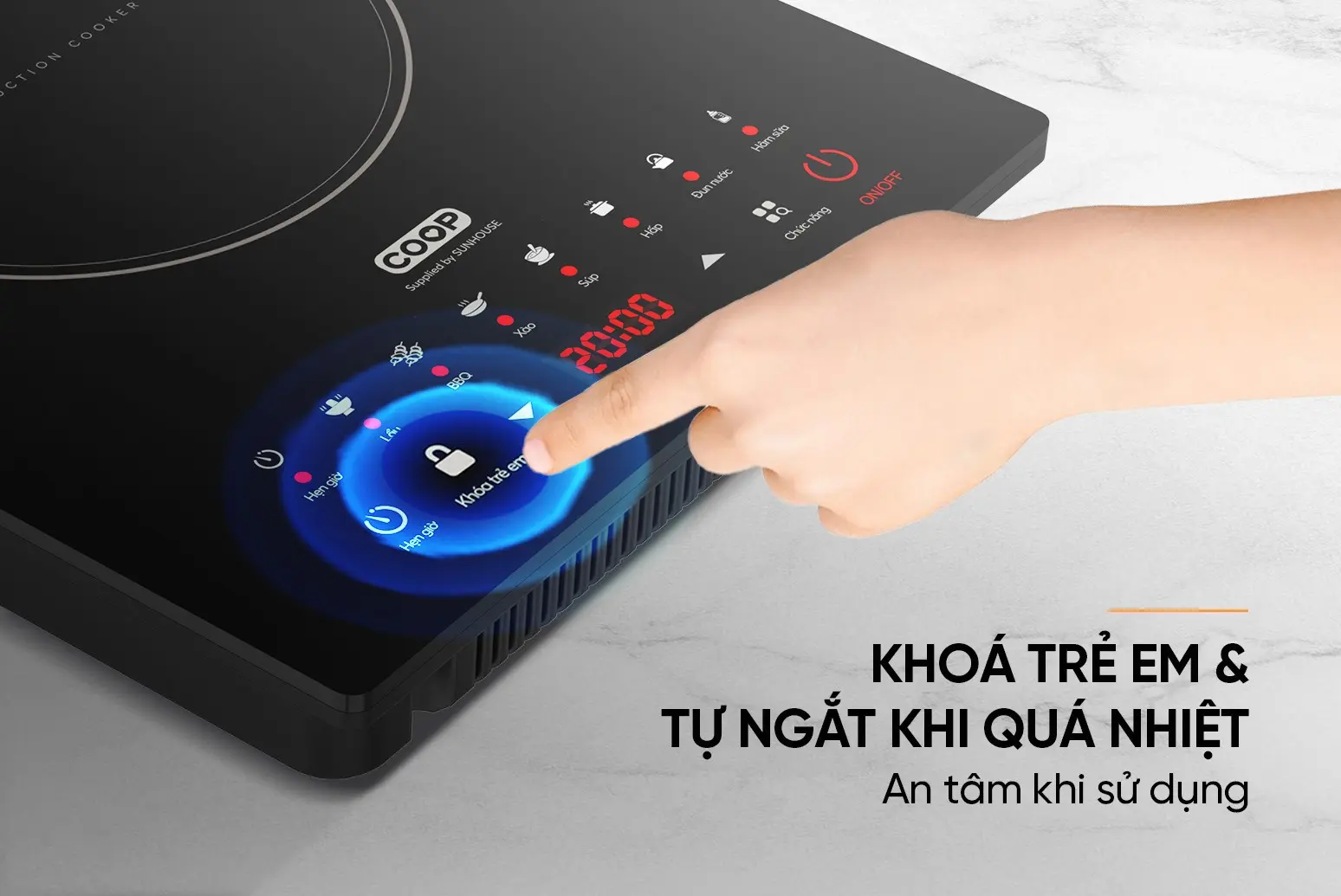 Bếp từ đơn SUNHOUSE COSE6800 - 2000W, Cảm ứng - Ảnh 10