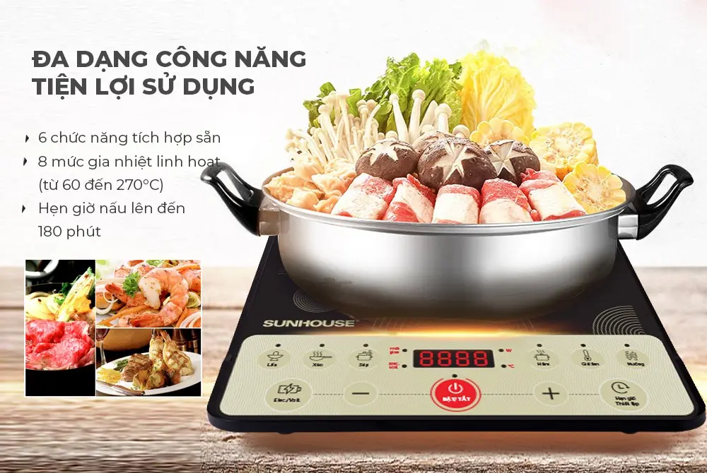 Bếp từ đơn SUNHOUSE SHD6162 - 2000W - Ảnh 7