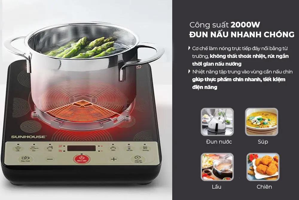 Bếp từ đơn SUNHOUSE SHD6162 - 2000W - Ảnh 8