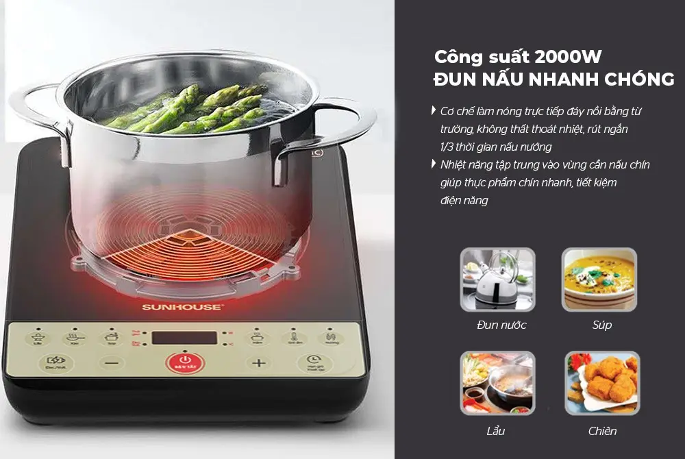 Bếp từ đơn SUNHOUSE SHD6165 - 2000W - Ảnh 7