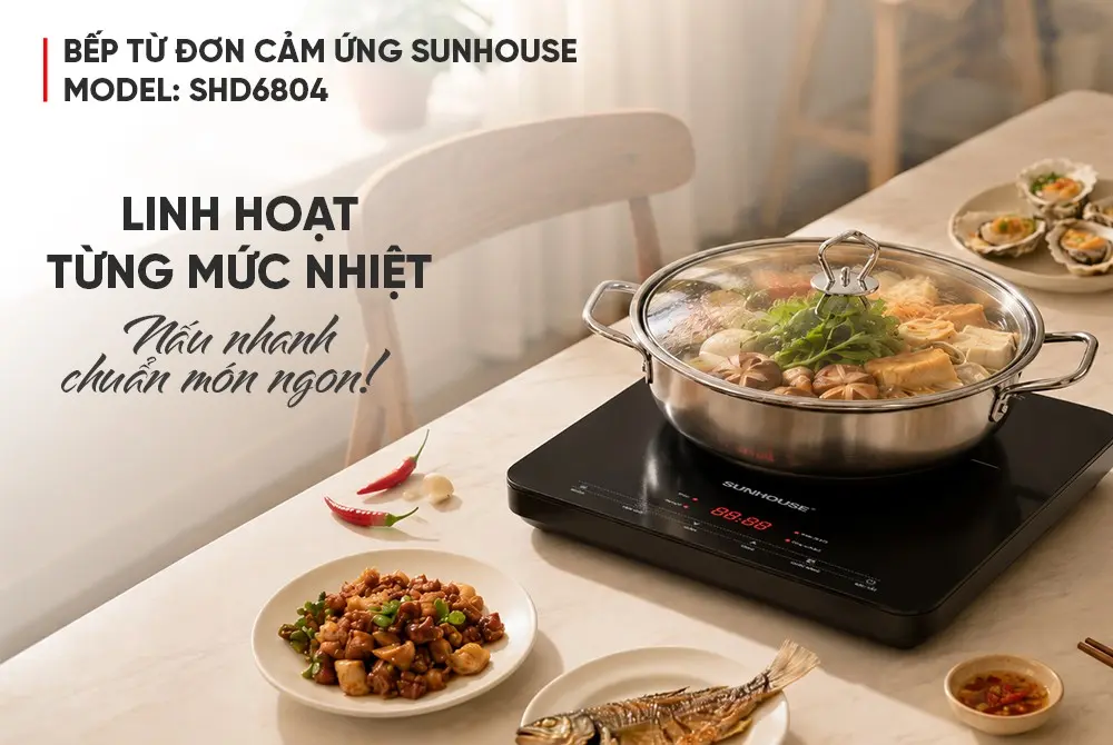 Bếp từ đơn SUNHOUSE SHD6804 - 2000W, Cảm ứng - Ảnh 6