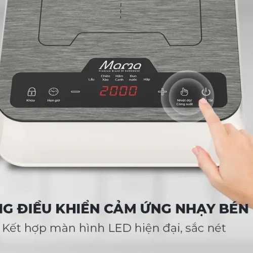 Bảng điều khiển cảm ứng nhạy và màn hình LED trên bếp từ đơn SUNHOUSE SHD6856 2000W