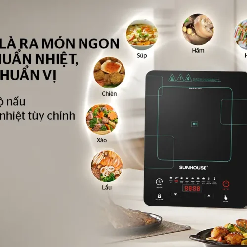 Bếp từ đơn SUNHOUSE SHD6876 2200W cảm ứng với 9 chế độ nấu