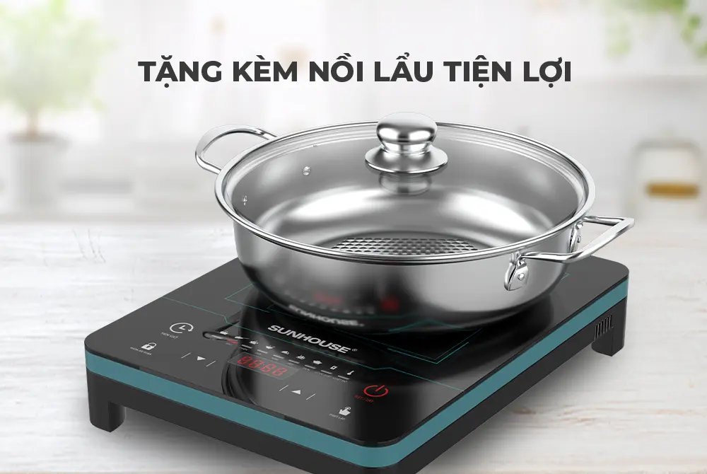 Bếp từ đơn cảm ứng SUNHOUSE SHD6879 tặng kèm nồi lẩu